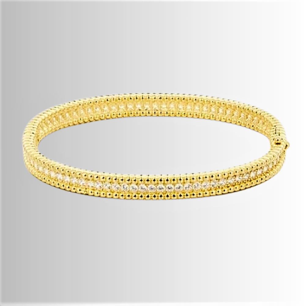 Bracciale Rigido con Striscia di Moissaniti
