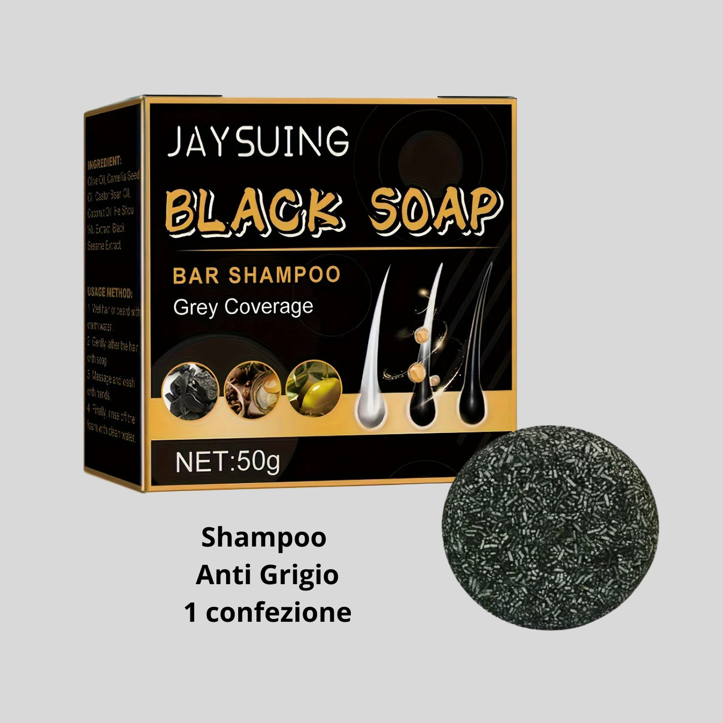 Shampoo Solido Anti-Grigio con He Shou Wu e Oli Botanici