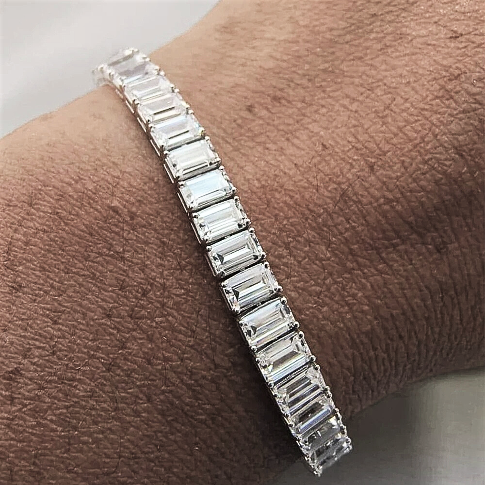 Bracciale Tennis con Moissaniti Taglio Smeraldo