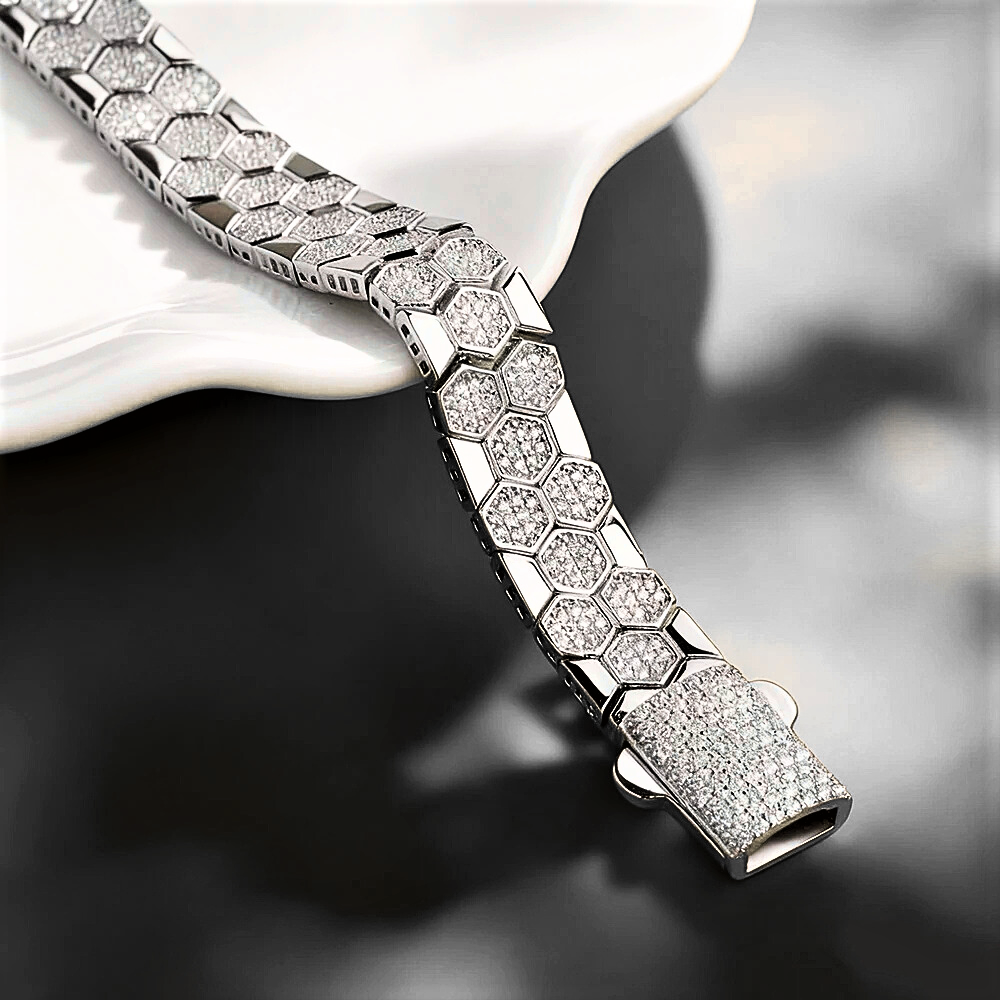 Bracciale a Nido d'Ape con Moissaniti