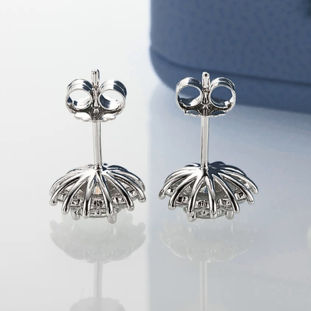 Orecchini a Girasole con Moissaniti per ct 1,00