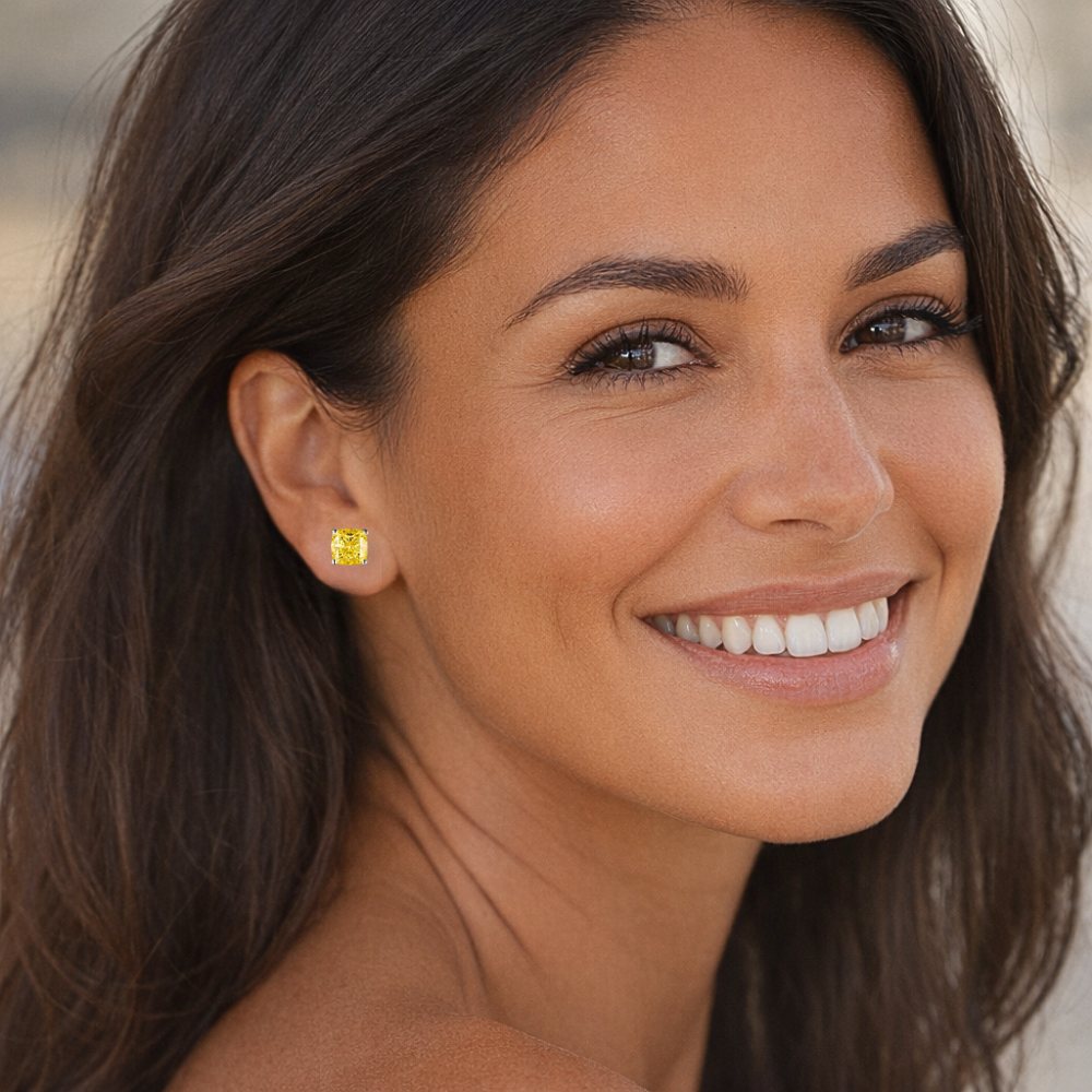 Orecchini con Moissaniti Giallo Zaffiro per ct 2,00