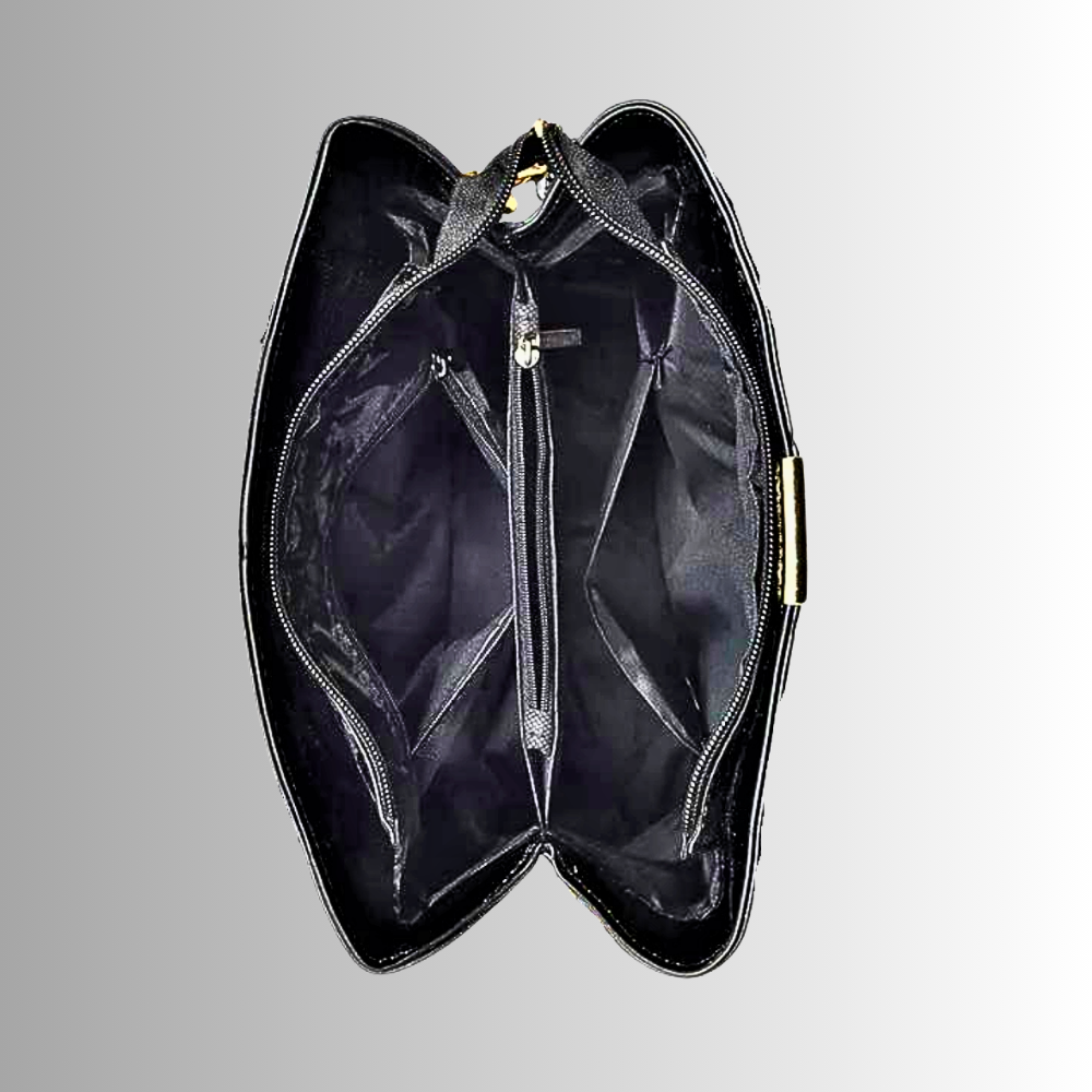 Borsa Tote Verniciata con Lavorazione Coccodrillo