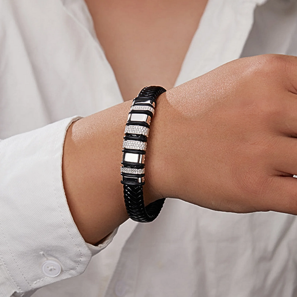 Bracciali in vera pelle con Moissaniti per ct 1,20