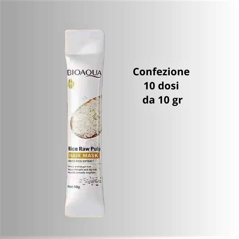 Maschera all'Estratto di Riso bianco, Maca, Collagene e Cheratina