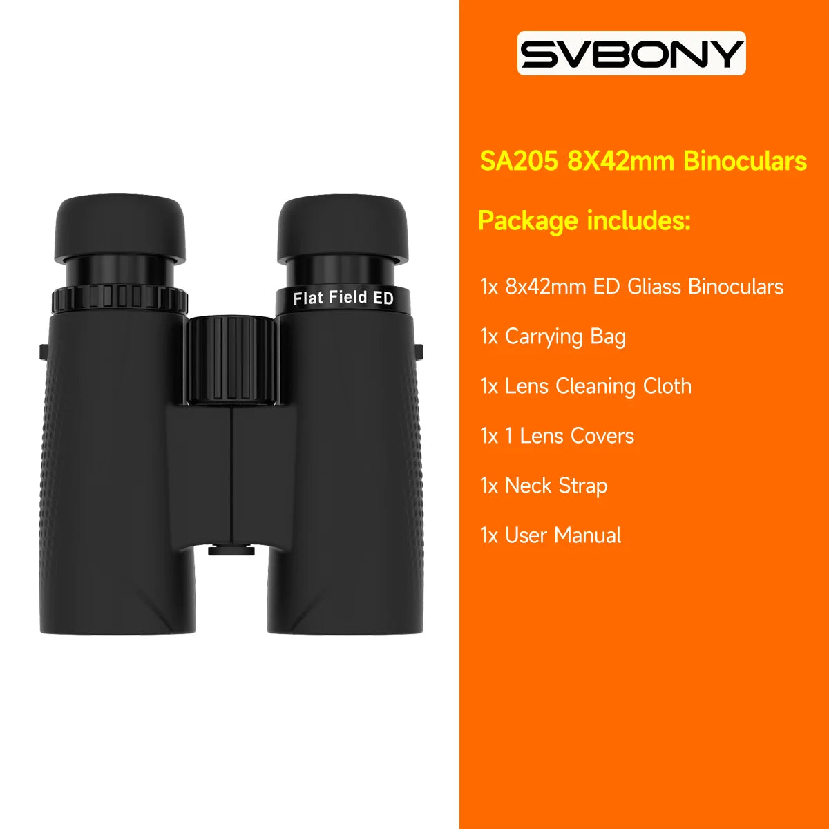 Svbony SA205 Binoculars 8X42/10X42 ED Flat-field Professional IPX7 Waterproof BAK4,Bird Watching,Stargazing,Camping,Astronomy