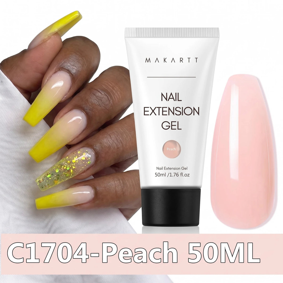Makartt HEMA-Free Poly Nail Extension Gel 50ml, Hybrid Acrygel Builder Multi-Color, Long-Lasting French Manicure DIY Nail Art