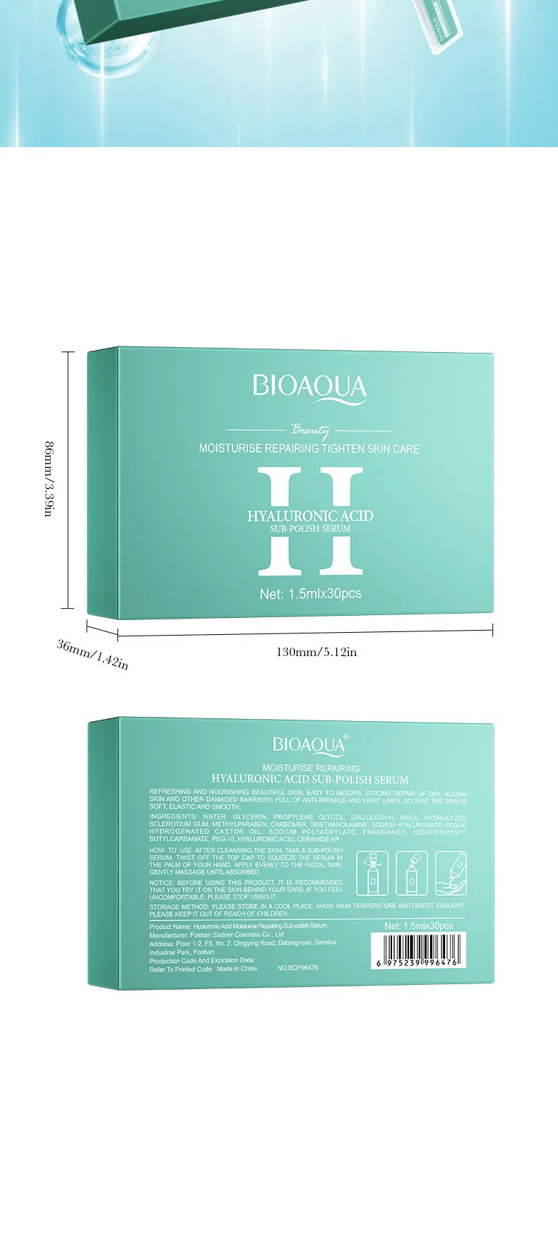 Hyaluronic Acid Hydrating & Repair Vial Serum – Single-Dose Lasting Deep Moisture Skin Barrier Restoring Soothing & Gentle Care
