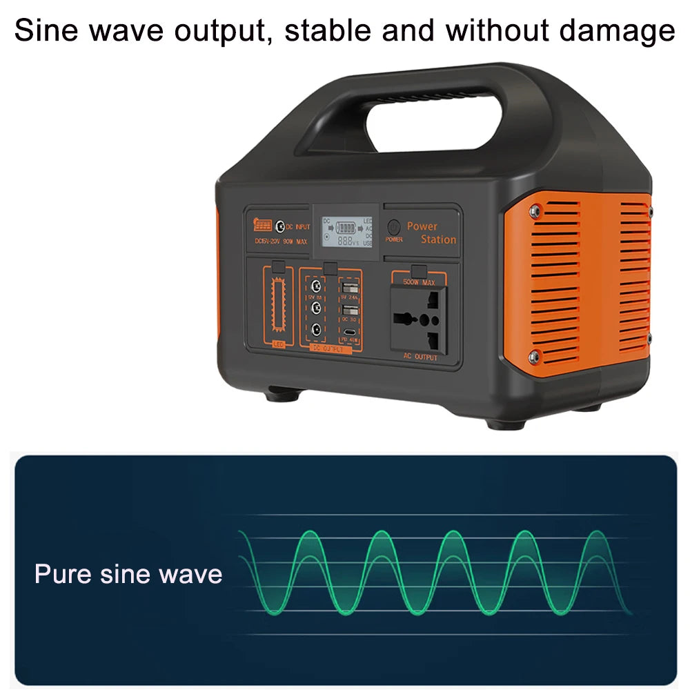 Gaiaray 100W 300W 500W Portable Power Station Pure Sine Wave Solar Generator 110V/220V UPS Camping Charging Station Power Bank