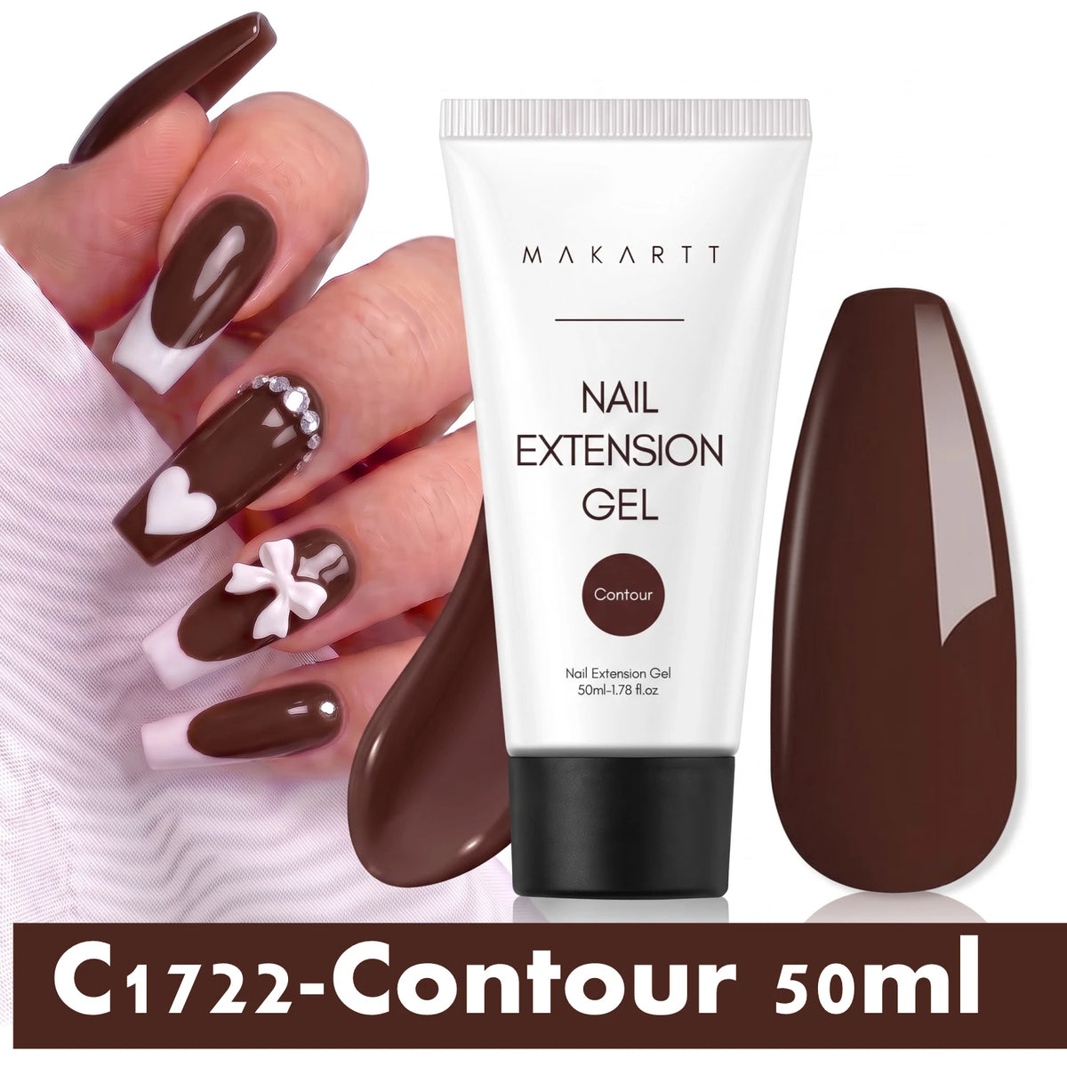Makartt HEMA-Free Poly Nail Extension Gel 50ml, Hybrid Acrygel Builder Multi-Color, Long-Lasting French Manicure DIY Nail Art