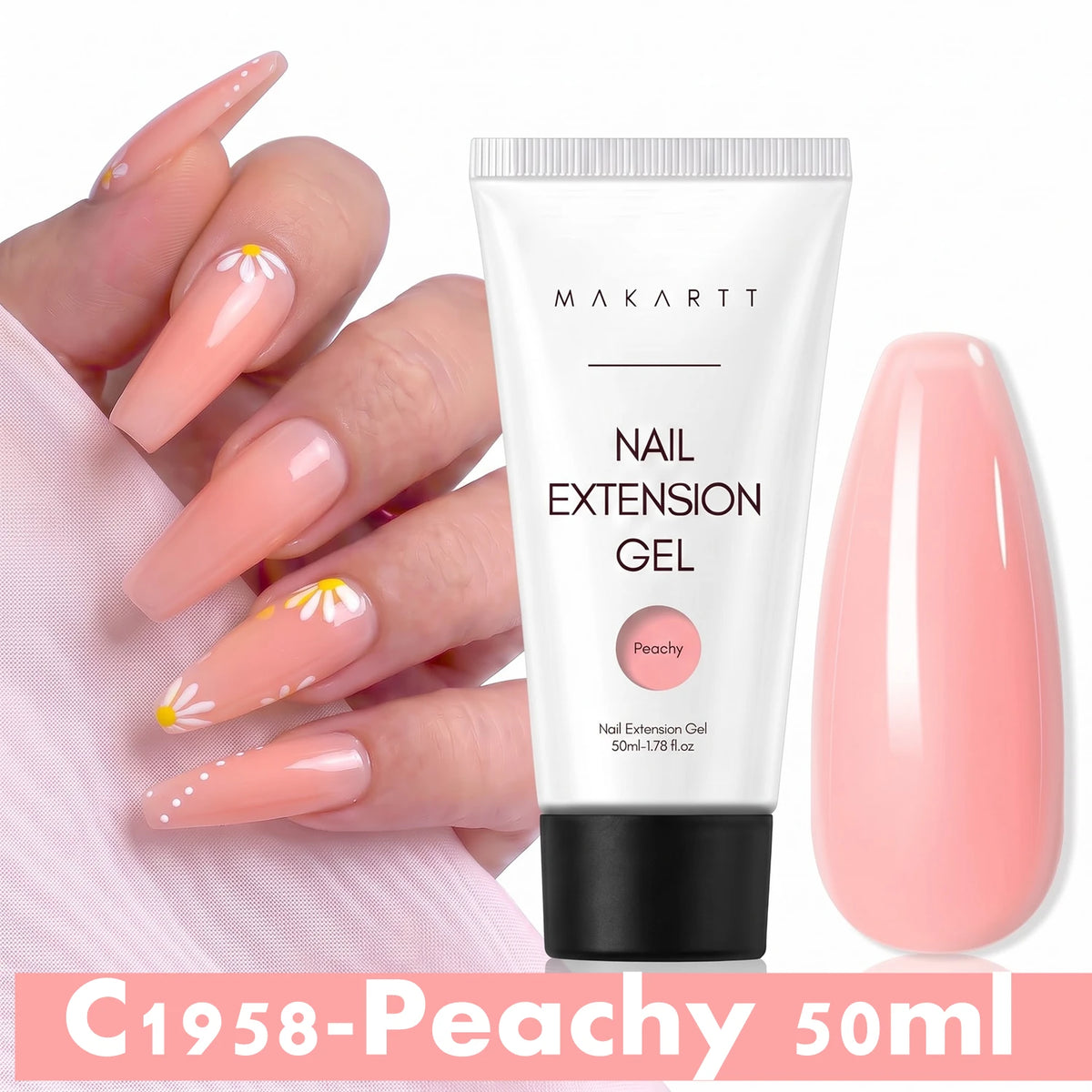 Makartt HEMA-Free Poly Nail Extension Gel 50ml, Hybrid Acrygel Builder Multi-Color, Long-Lasting French Manicure DIY Nail Art