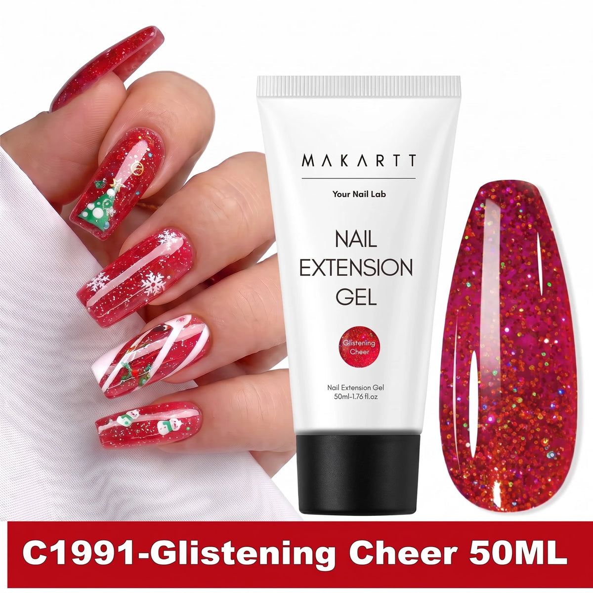 Makartt HEMA-Free Poly Nail Extension Gel 50ml, Hybrid Acrygel Builder Multi-Color, Long-Lasting French Manicure DIY Nail Art
