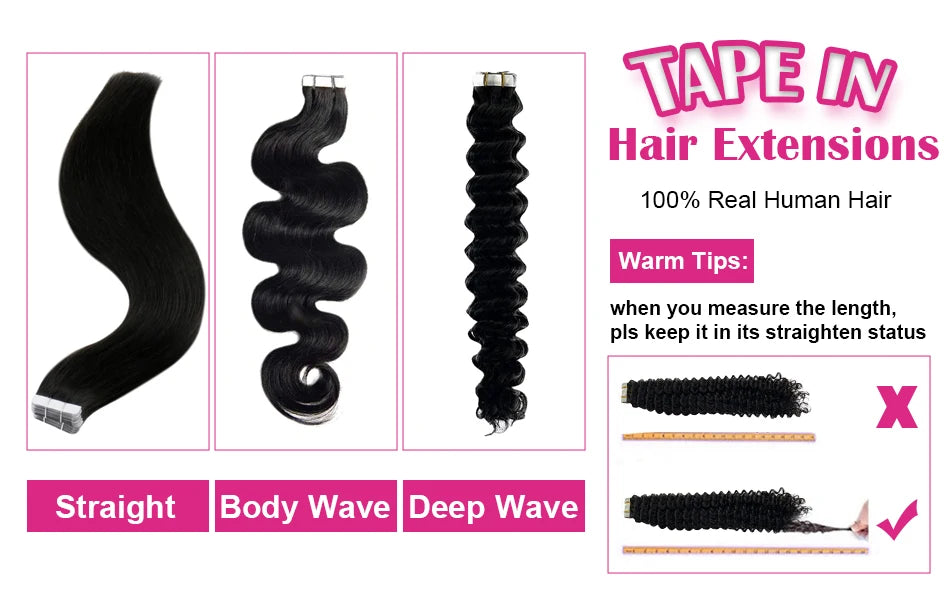 Tape In Hair Extensions Remy Human Hair 20pcs Straight Seamless Skin Weft Tape Hair Extensions Natural Black Hair For Women