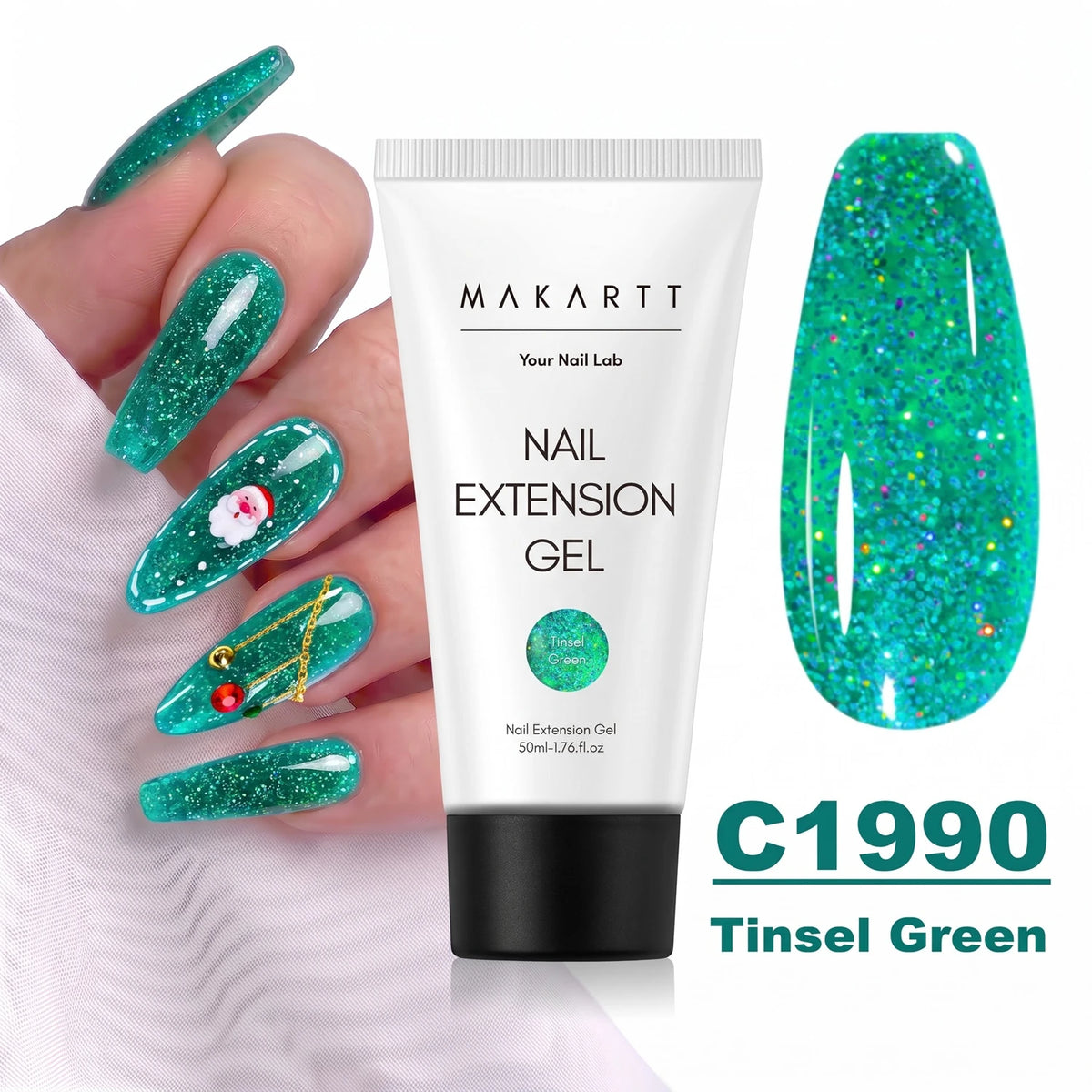 Makartt HEMA-Free Poly Nail Extension Gel 50ml, Hybrid Acrygel Builder Multi-Color, Long-Lasting French Manicure DIY Nail Art