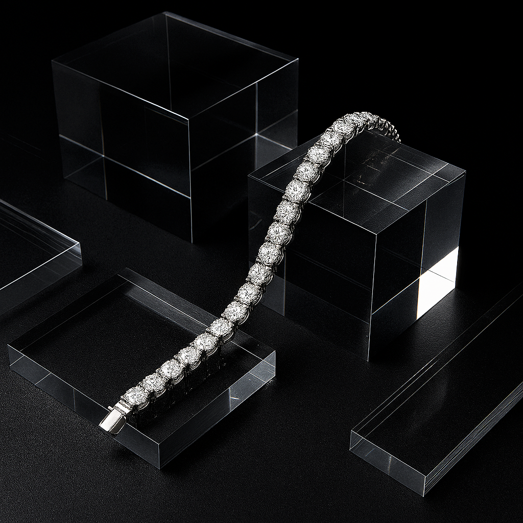 Bracciale  e Collana Tennis con Moissaniti da ct 1.00 cadauna