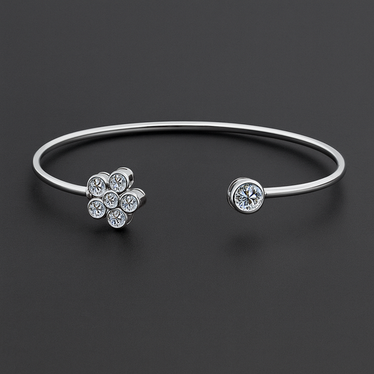 Mini collezione di Bracciali Rigidi Aperti con Moissaniti