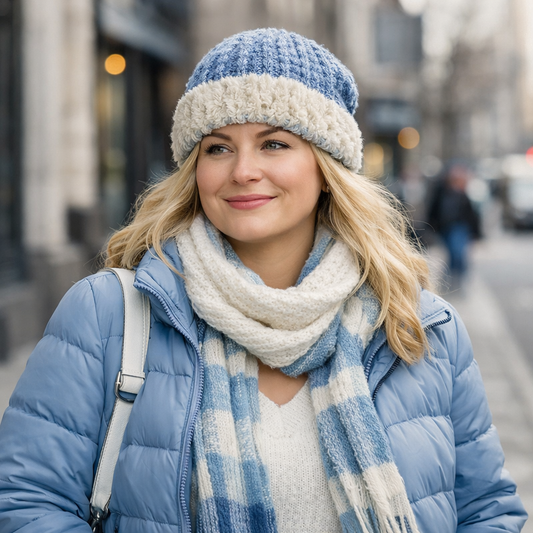 Gorro de mezcla de lana de dos tonos Elegancia y comodidad para un invierno cálido