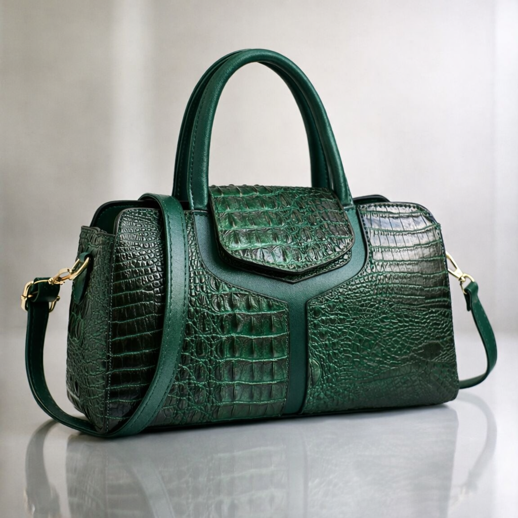 Borsa con Lavorazione Coccodrillo