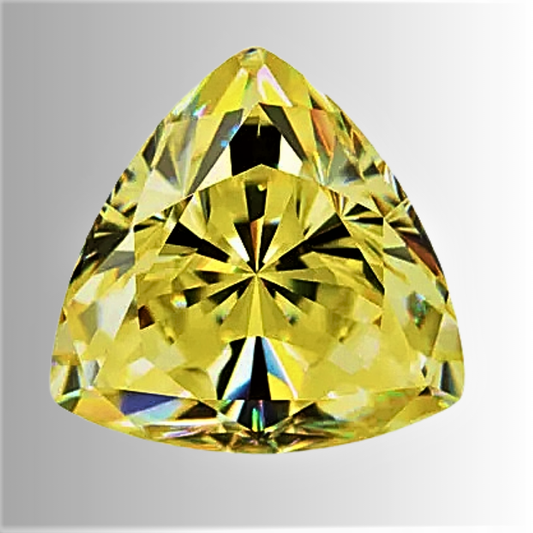 Moissanite Giallo Limone Taglio Trillion Certificata