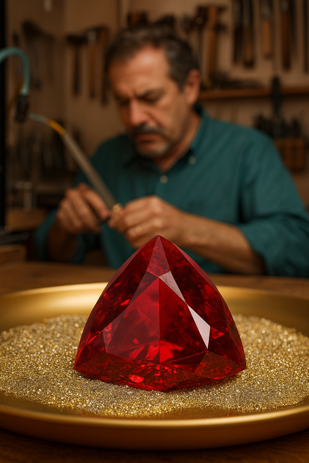 Rubini Lab Grown Taglio Trillion