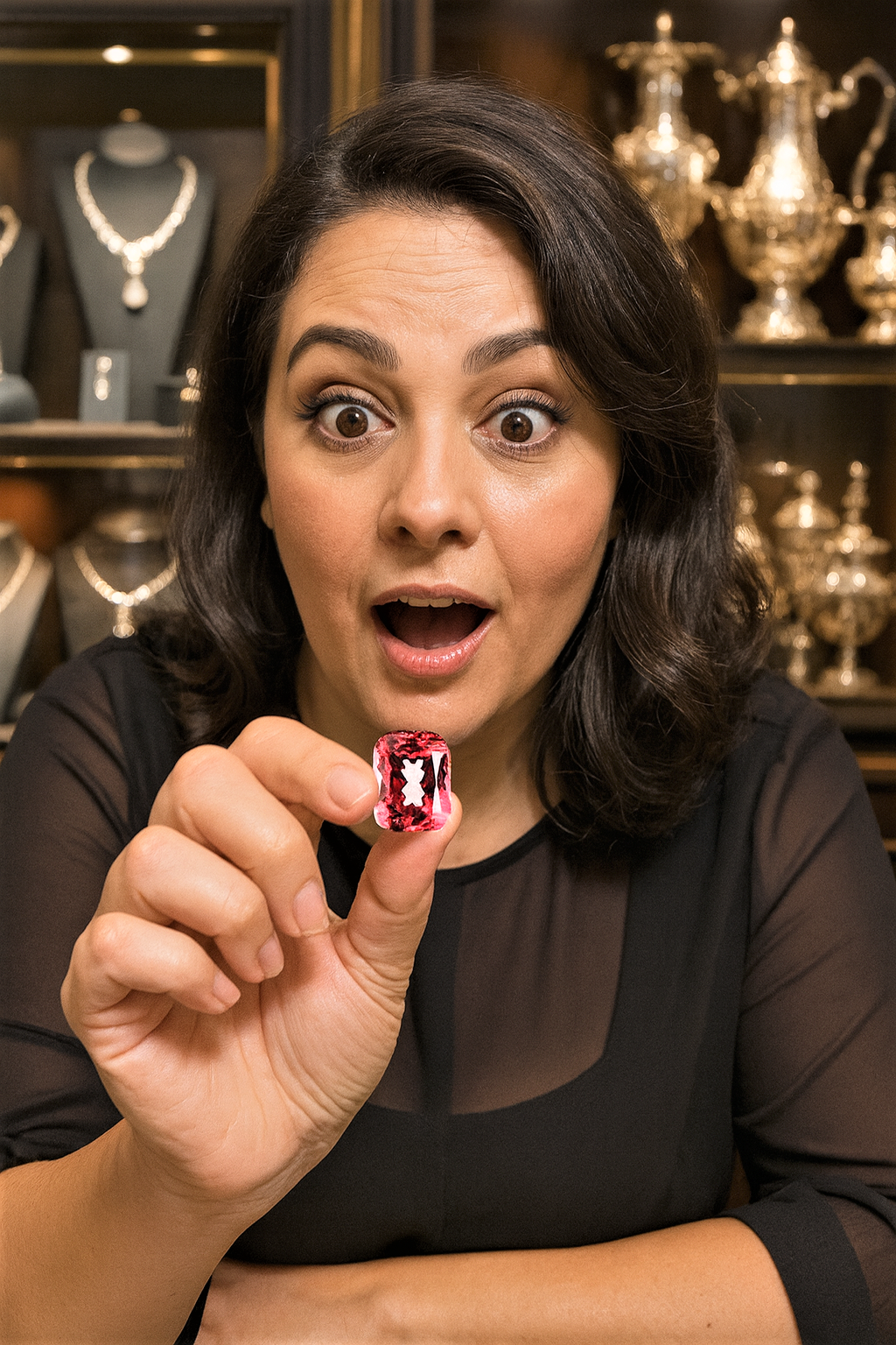 Zaffiro Padparadscha Lab Grown Taglio Cuscino Allungato