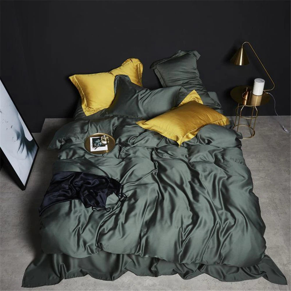 Lanlika White 100% Silk Bedding Set Double Queen King Duvet Cover Fitted Sheet Or Flat Sheet Bed Linen Pillowcase 4PCS