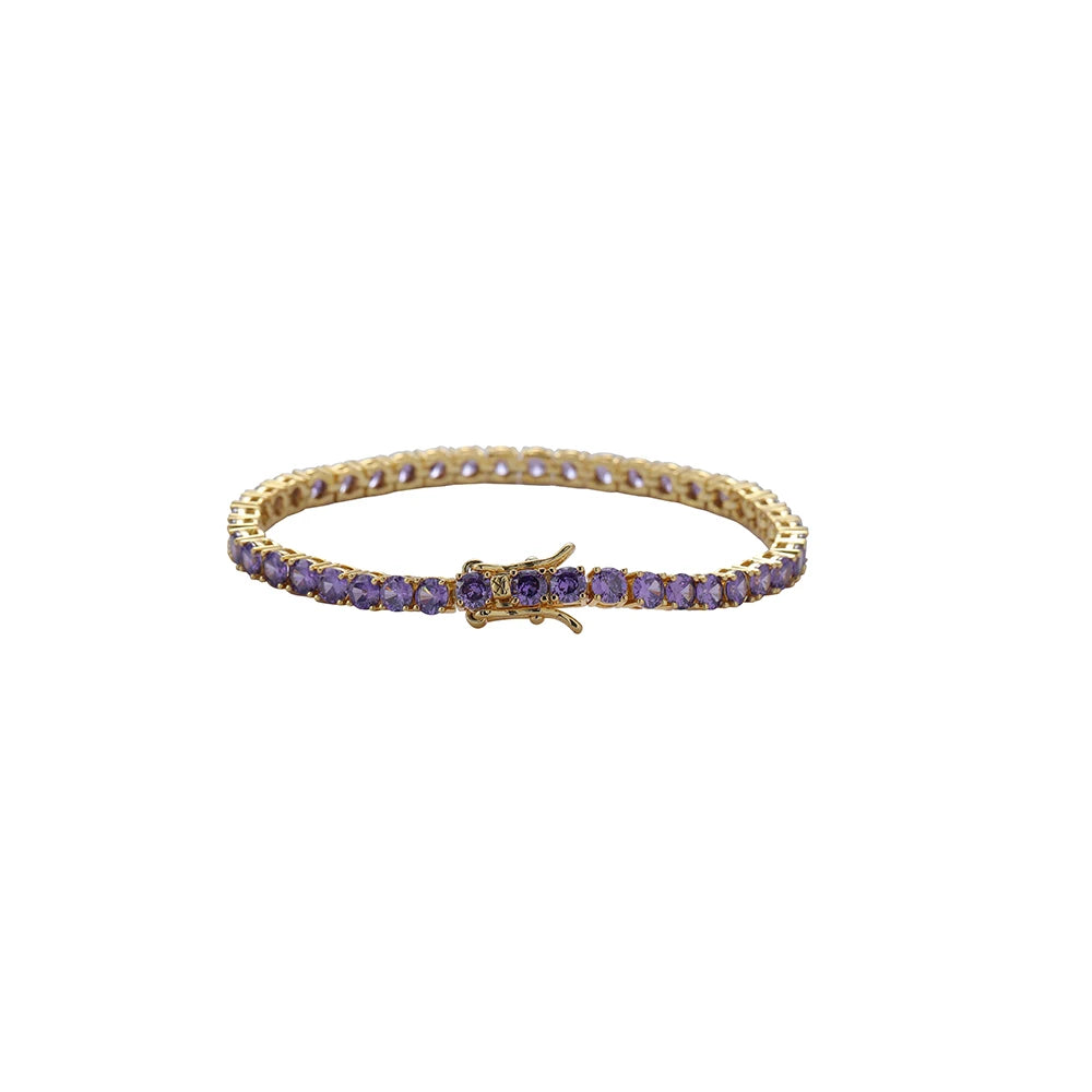 Bracciali Tennis con Zirconi Colorati di qualità AAA da 4 mm