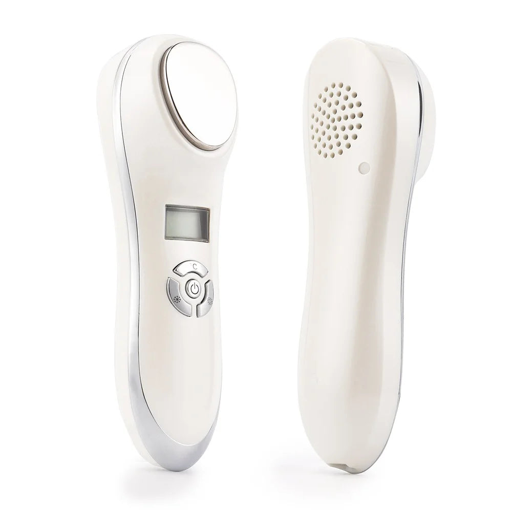 Portable Hot Cold Hammer Beauty Device Ultrasonic Cryotherapy Skin Lifting Tightening Vibration Massager Shrink Pores Anti Aging