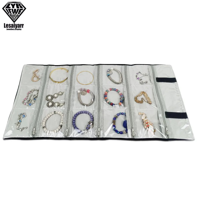 Jewelry Roll Up Bag Organizer Soft Velvet Travel Bags Necklace Earrings Ring Bracelet Carrier Storage Case Bangle Watch Holder