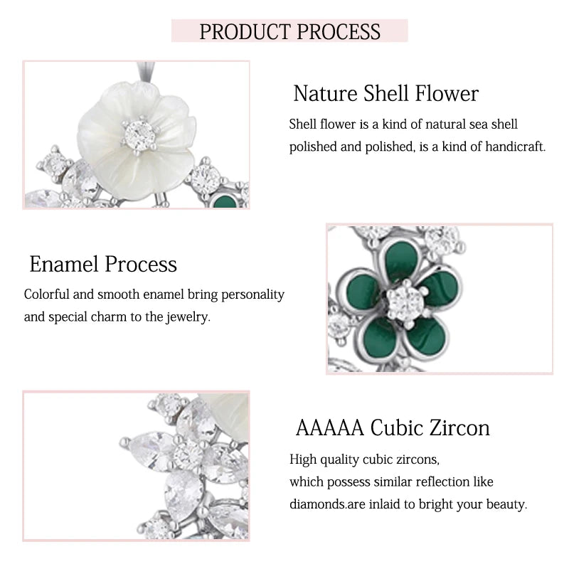 Laya 925 Sterling Silver Summer Hot Style Luxury Jewelry High Quality Zircon Natural Shell Flower Necklace For Women 2022 Trend