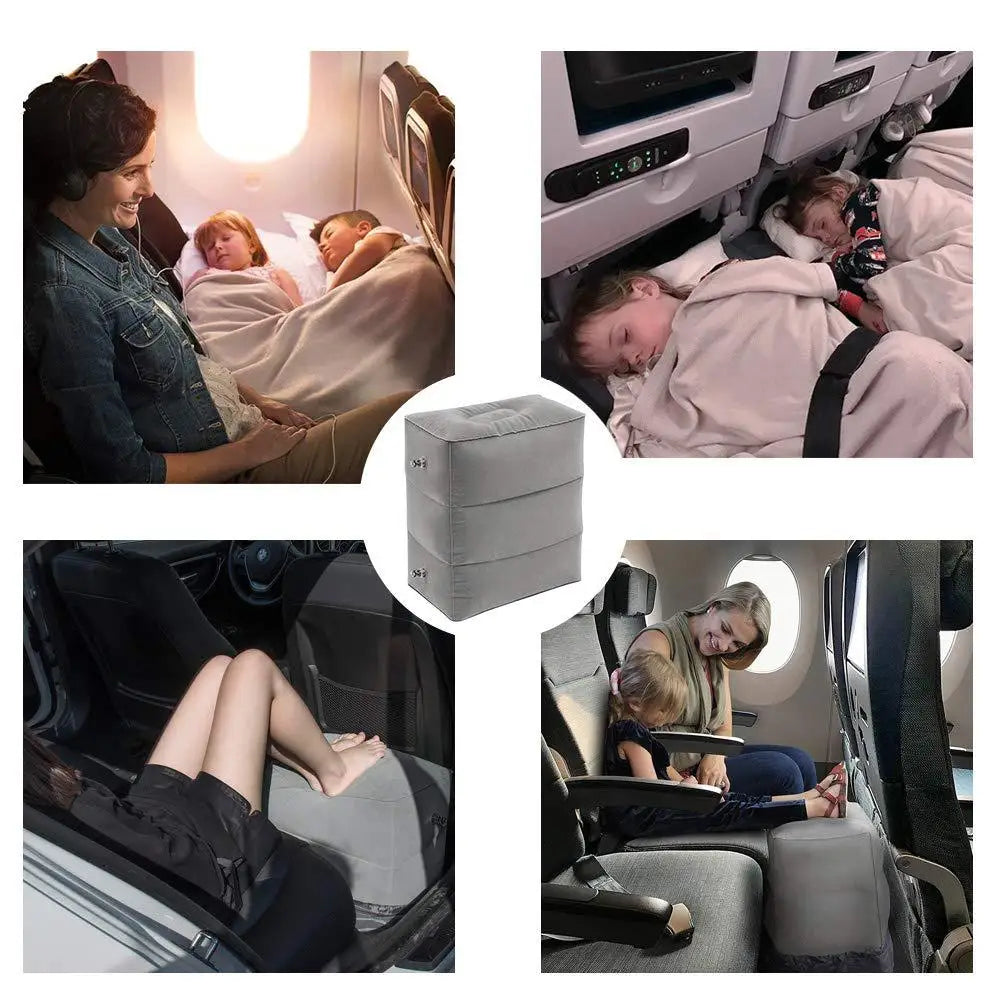 Flight Sleeping Footrest Pillow Resting Pillow for Kids On Airplane Car Bus Pillow Inflatable Travel Foot Pad Foot rest Pillow