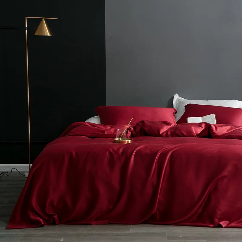 Sondeson Luxury White 100% Silk Bedding Set Healthy Skin Beauty Queen King Duvet Cover Set Flat Sheet Pillowcase Bed Linen Sets