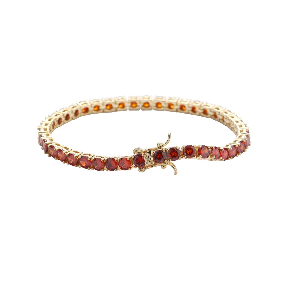 Bracciali Tennis con Zirconi Colorati di qualità AAA da 4 mm
