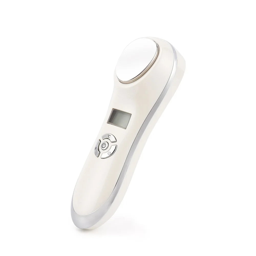 Portable Hot Cold Hammer Beauty Device Ultrasonic Cryotherapy Skin Lifting Tightening Vibration Massager Shrink Pores Anti Aging