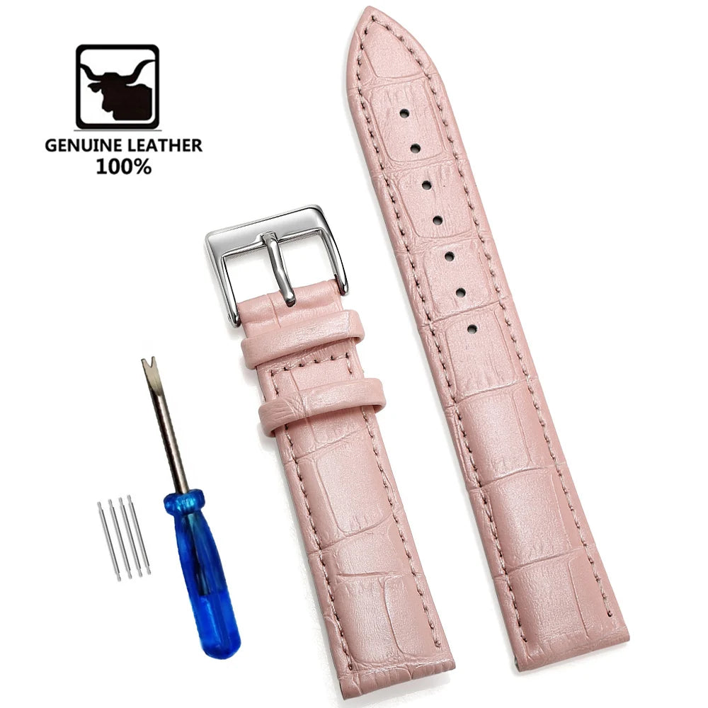Cinturini per Orologio in Fiore di Pelle di Vitellino con Accessori