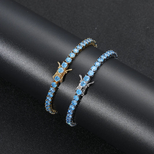 Bracciali Tennis con Zirconi Colorati di qualità AAA da 4 mm