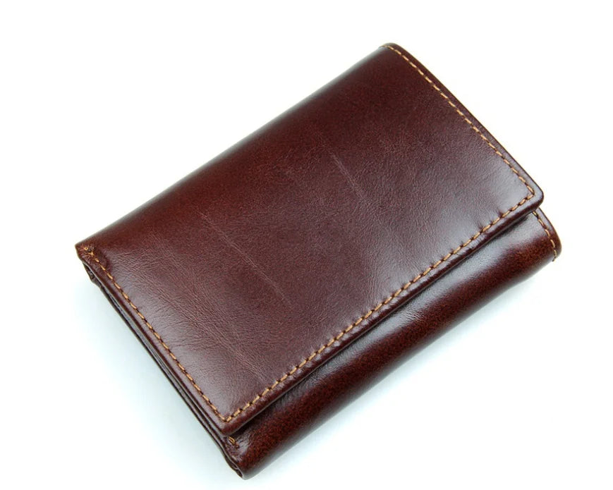GENODERN Short Trifold Men Wallet with Multi Card Holder Fashion Wallet for Men RFID Blocking Wallet Anti Scanning Leather Purse