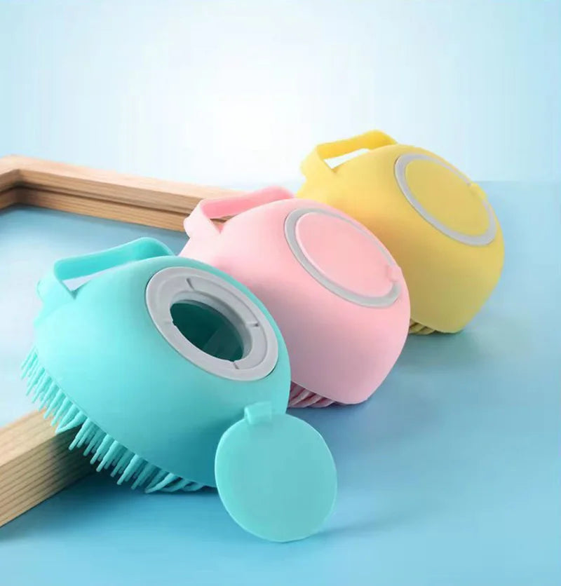 Silicone Shampoo Bath Brush Massage Comb Grooming Scrubber Brush Bathing Accessories Baby Kids Silicon Body Scrubber