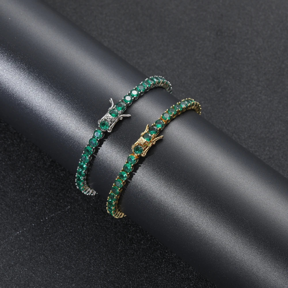 Bracciali Tennis con Zirconi Colorati di qualità AAA da 4 mm