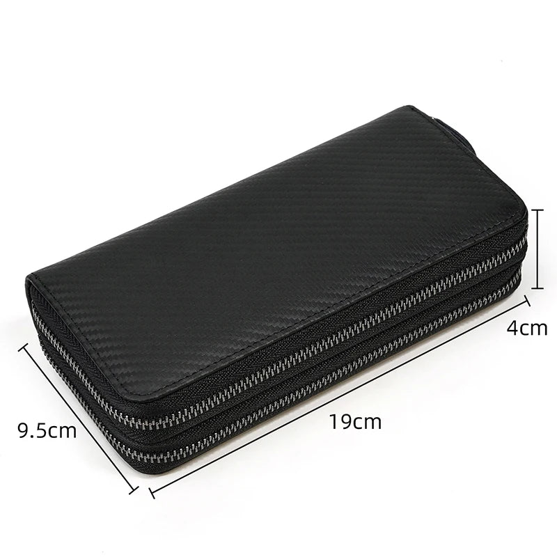 Men's crazy horse Leather long wallet Zip around genuine leather wallet Phone case purse with coin pocket 4 interlayer pocket