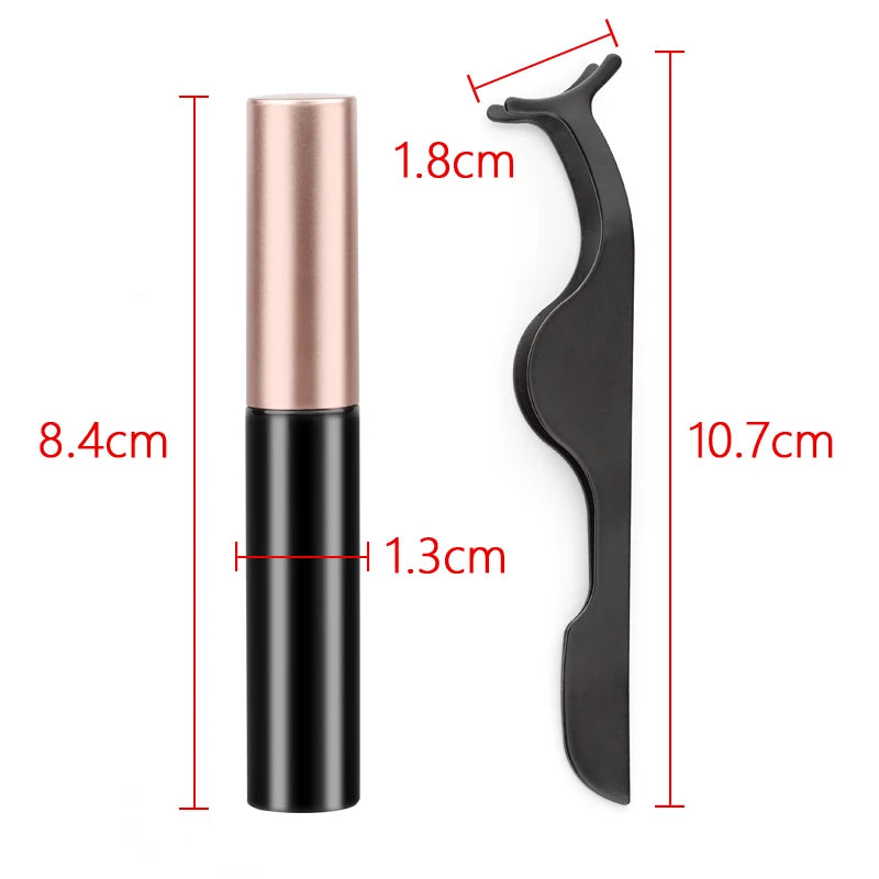 Set di 3 Paia di Extension Ciglia Magnetiche con Eyeliner e Pinzetta