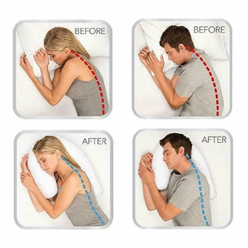 U-Shaped Side Sleepers Pillow Neck Back Pain Relieve Health Cushion Spine Protection Pillow Side Pillow Inflatable Leg Pillow