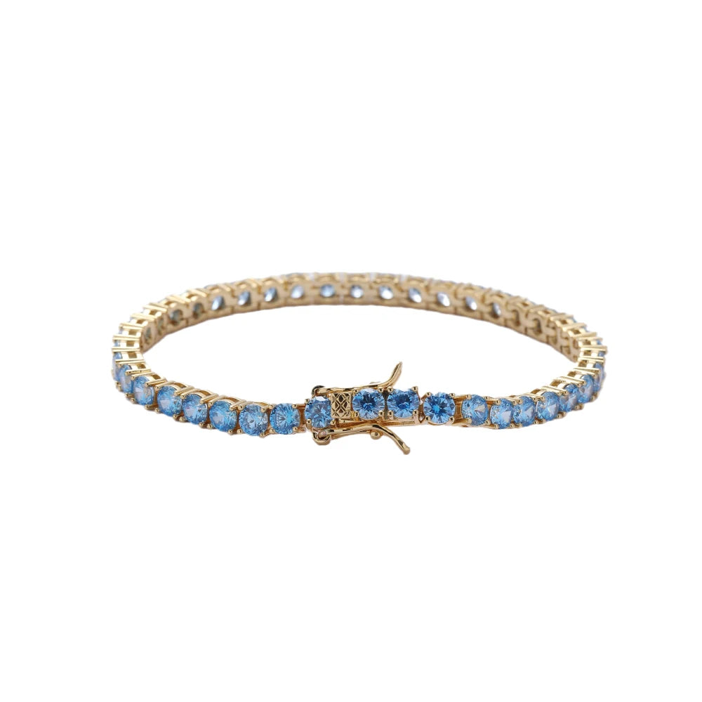 Bracciali Tennis con Zirconi Colorati di qualità AAA da 4 mm