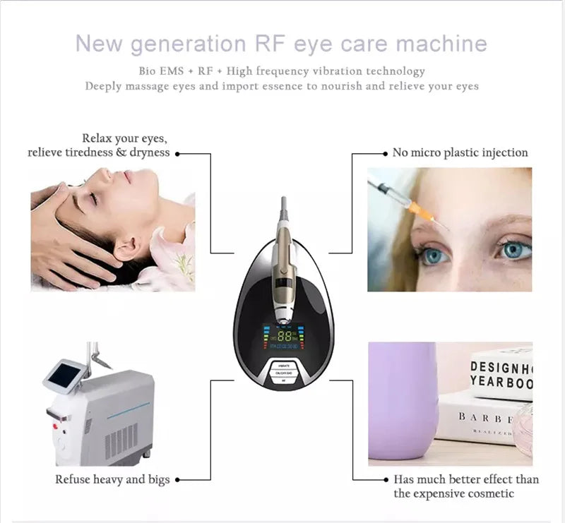 Professional BIO+RF Eye Lift Massager Skin Tightening High Frequency Vibration Machine Anti-wrinkle Dark Circles Eye Fatigue