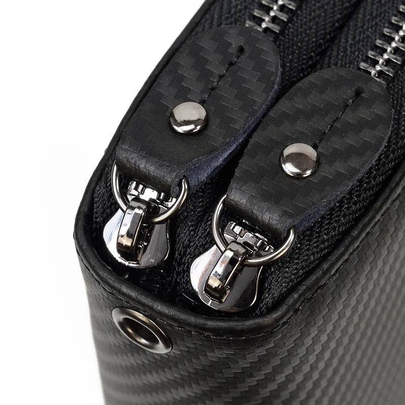 Men's crazy horse Leather long wallet Zip around genuine leather wallet Phone case purse with coin pocket 4 interlayer pocket