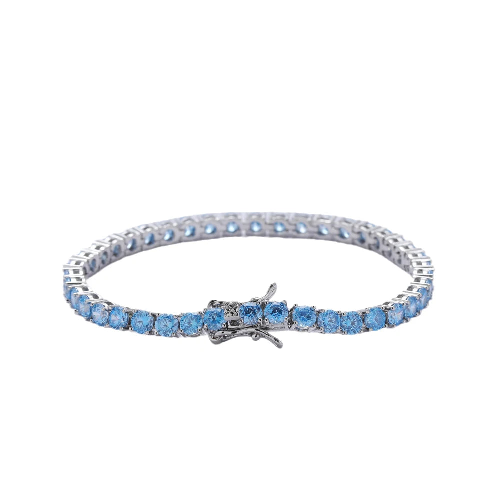 Bracciali Tennis con Zirconi Colorati di qualità AAA da 4 mm
