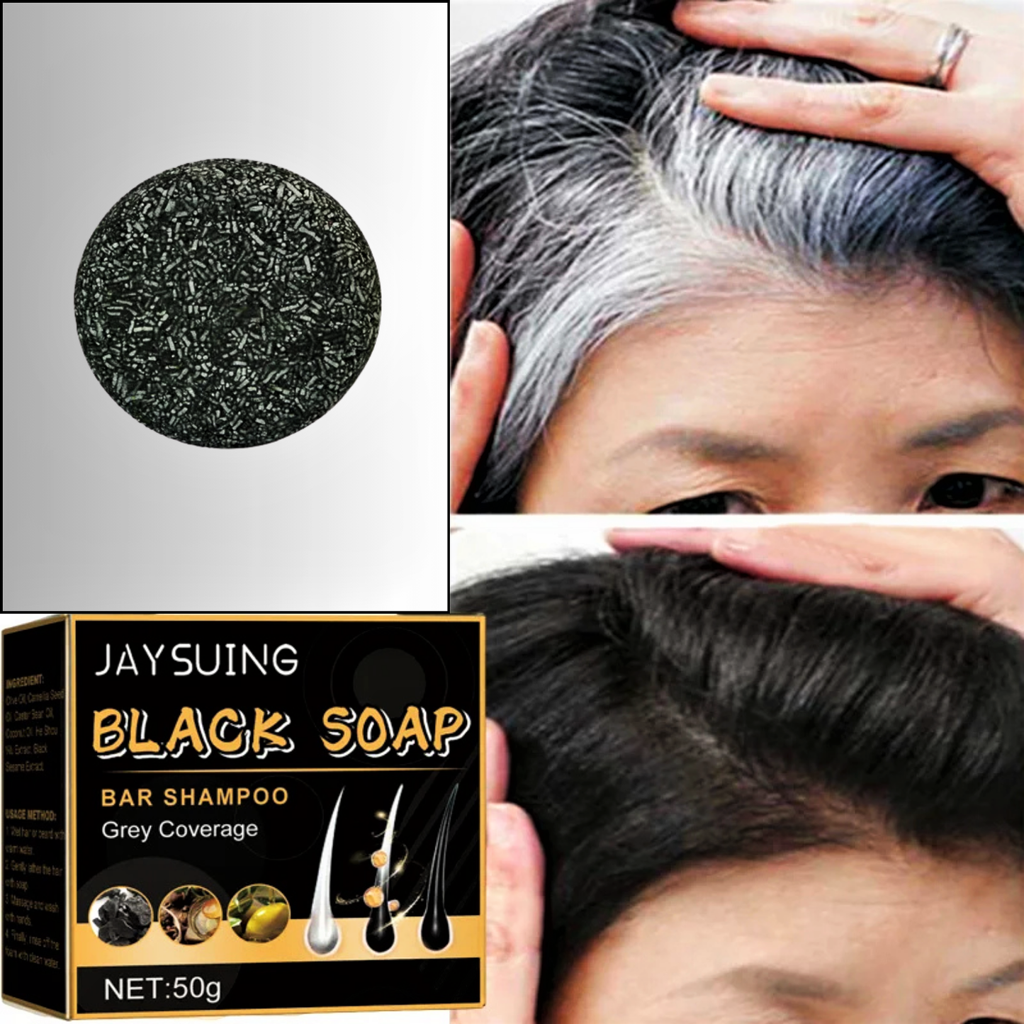 Shampoo Solido Anti-Grigio con He Shou Wu e Oli Botanici
