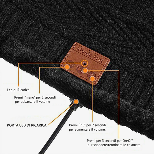 Gorro y calentador de cuello con auriculares y micrófono Bluetooth 5.0 Calidez y tecnología para tus aventuras invernales