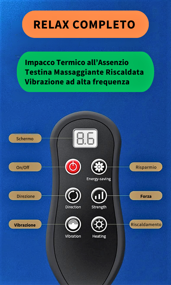 Massaggiatore Professionale Shiatsu con Infrarossi e Assenzio