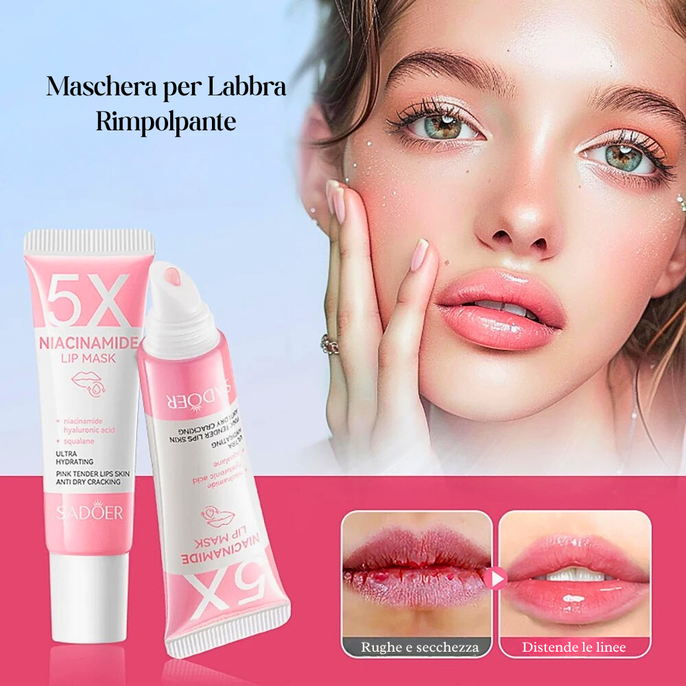 Maschera Labbra Rimpolpante alla Niacinamide 5X